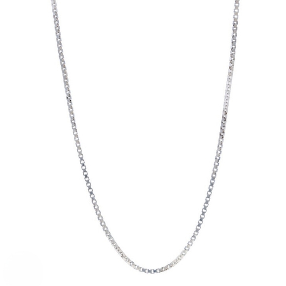 Sterling‎ Silver 925 18" Box Link Chain Necklace - Picture 1 of 6